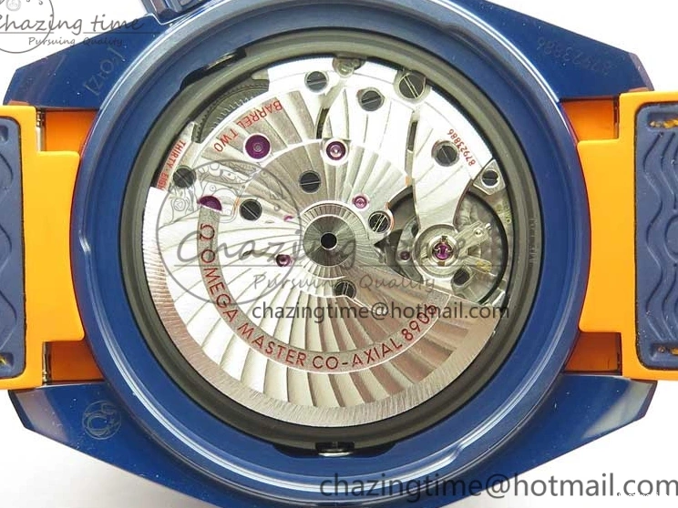 0521 Planet Ocean 45.5mm Big Blue Real Ceramic VSF 1:1 Best Edition on Blue Rubber Strap A8906 Super Clone Unique 7896